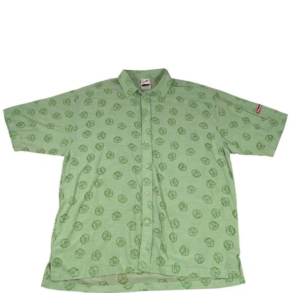 Meccaloha resorts green floral Hawaiian button up shirt size XXL - Picture 1 of 9